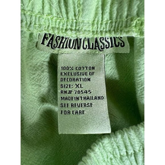 Fashion Classics Womens Cropped Pants Green Embroidered Butterfly Pockets XL - Picture 5 of 10